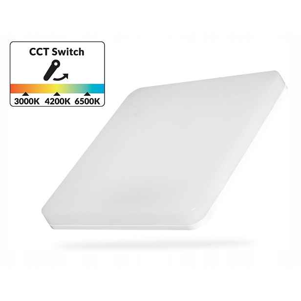 Heda Stropní svítidlo 30W 3000K/4200K/6500K 3200lm IP54 Cct 100° čtvercová