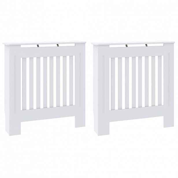 vidaXL Kryt radiátoru 2 ks Bílá 78 x 19 x 81,5 cm Kompozitní dřevo