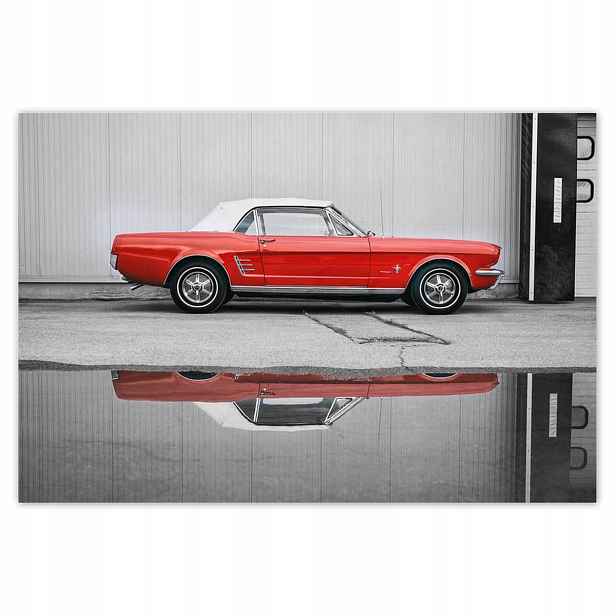 Plakáty 200x135 Červený Ford Mustang Usa