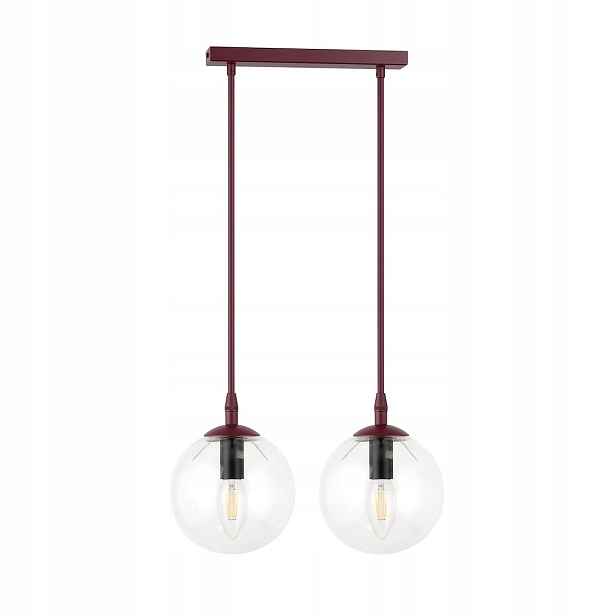 Emibig závěsná lampa cosmo burgundská 2xE14 10W skleněné koule