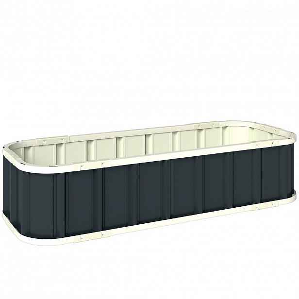 Outsunny VYŠŠÍ ZÁHON Pozinkovaná ocel, plast, tmavě šedá, 136/52/31 cm