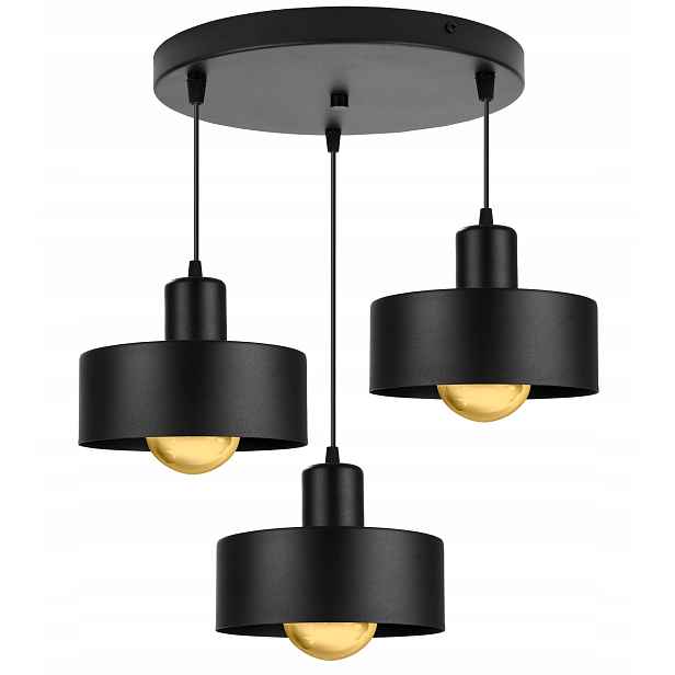 Závěsné Stropní Svítidlo Černá Bílá Loft Trojitá Lustrová Lampa Do Obývacího Pokoje Kuchyně