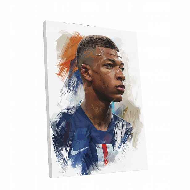 Obraz na plátně Portrét Kyliana Mbappé do bytu, pokoje, obýváku dárek 60x80