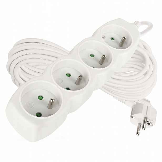 Emos prodlužovací kabel 10 m, 4 zásuvky, bílý