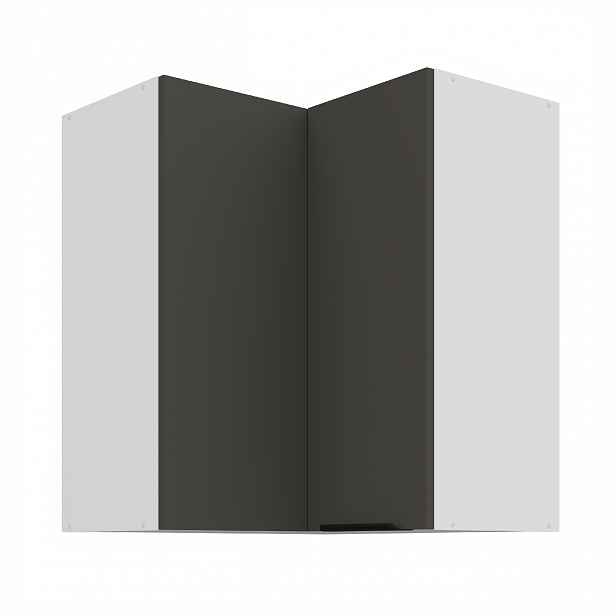 Horní rohová skříňka Aria 60x60 GN-72 2F (90°) Barva korpusu: Bílá, Barva dvířek: GR - Graphite AFM