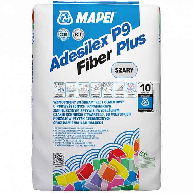 Lepidlo na obklady Mapei Adesilex P9 Fiber Plus C2TE 25 kg,šedé