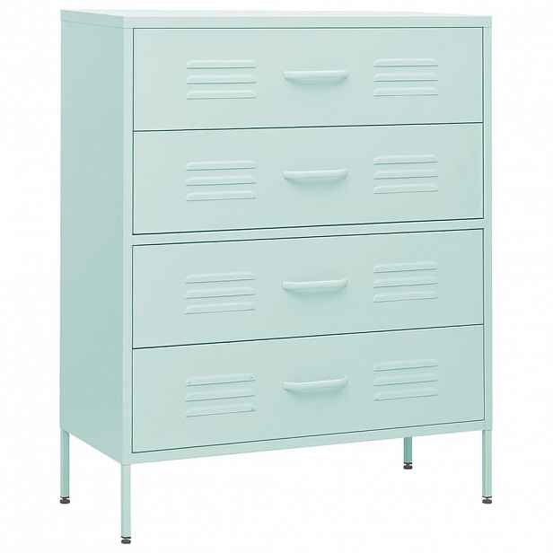 vidaXL Komoda se zásuvkami mátová 80 x 35 x 101,5 cm ocel