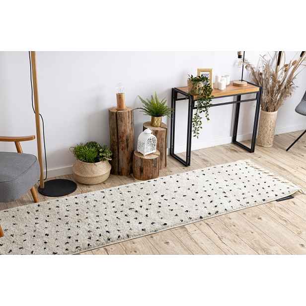 Běhoun Berber Syla B752 dots cream, 80x300, bílá, kuchyně, Dywany Łuszczów