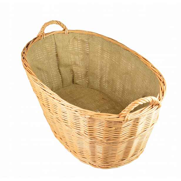 Proutěný Koš Na Dřevo Hračky Juta 50 cm