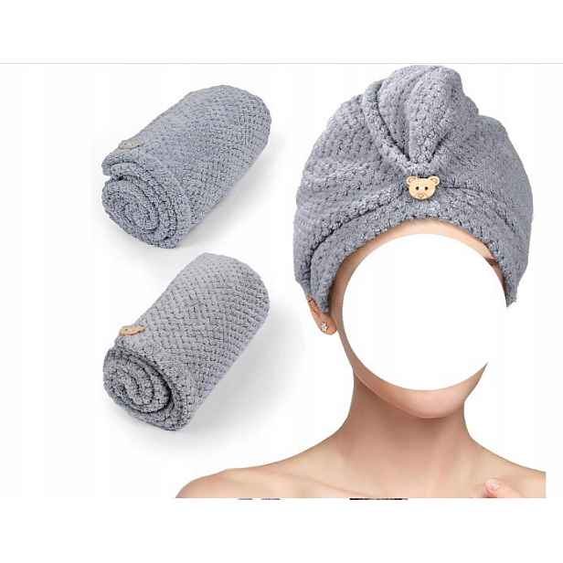 Ručník na vlasy z mikrovlákna Turban savý 2ks