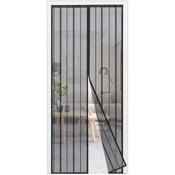Moskytiéra Sekey 115x230 černá magnetická síť na dveře bez vrtání