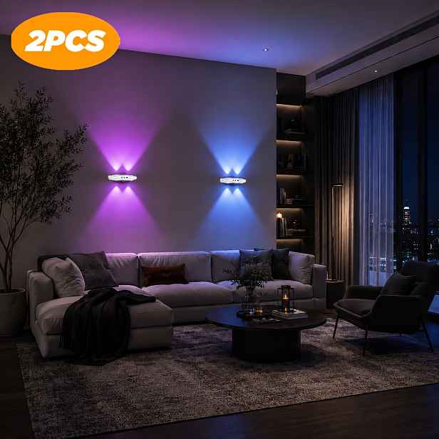 TEMU 2ks Magnetická noční lampa s pohybovým senzorem, LED světlo, pohybový senzor 3 měnící se barvy, dobíjecí nástěnné svítidlo bez vrtání, chytré