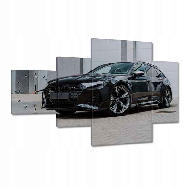 Černé hodiny 130x80 Audi Rs