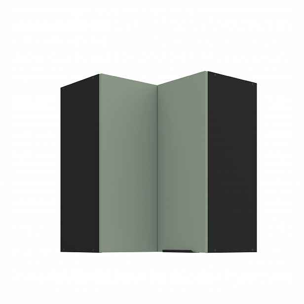 Horní rohová skříňka Aria 60x60 GN-72 2F (90°) Barva korpusu: Černá, Barva dvířek: SA - Aquamarine AFM