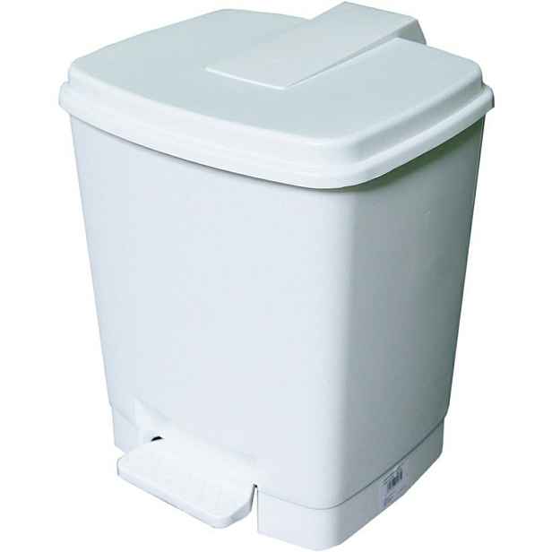 koš odp.15l GOLIÁŠ 30x32,v.38cm-bílý, pedálový
