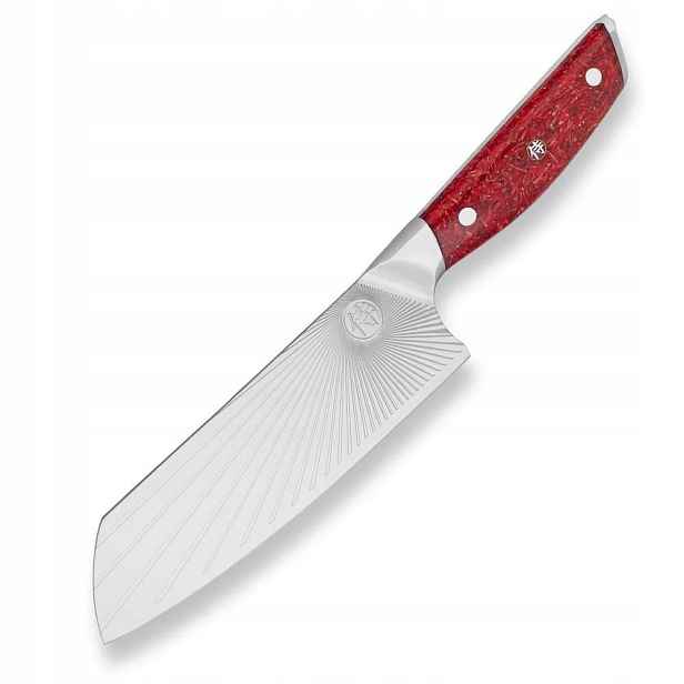 Nůž Santoku šéfkuchaře 18.5 cm Nerezový Dellinger Northern Sun Červený