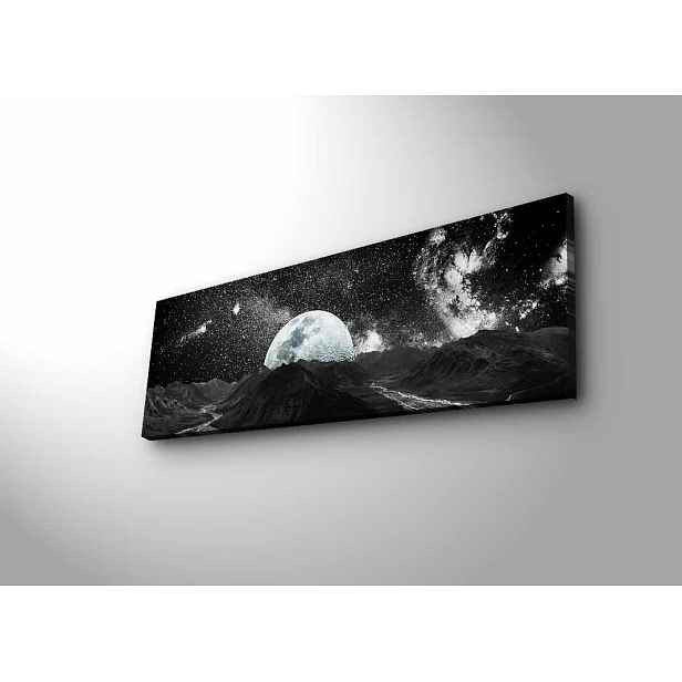 Wallity Obraz s LED osvětlením MĚSÍČNÍ KRAJINA 30 x 90 cm