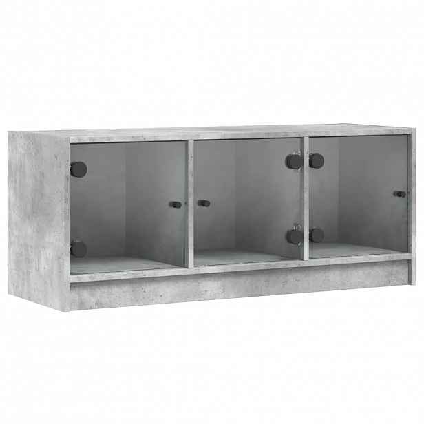 vidaXL TV skříňka se skleněnými dvířky betonově šedá 102x37x42 cm
