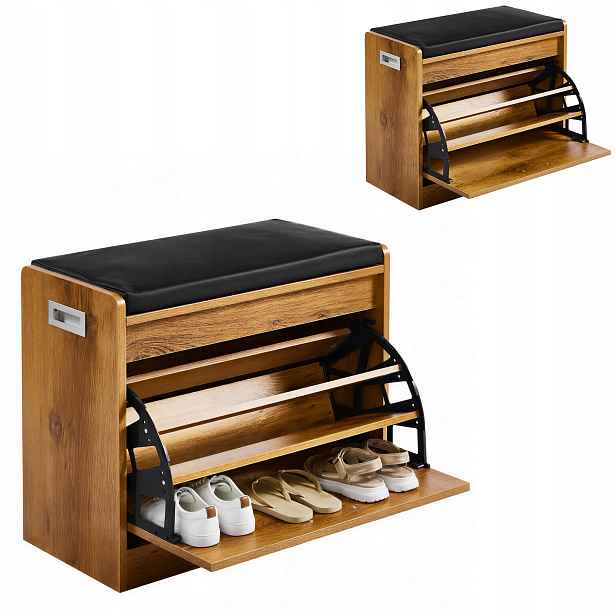 Botník Regál Do Předsíně obuv Moderní se sedákem 60 cm