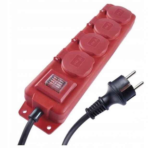 Emos kabel 230V prodlužovací 10m/4z, gumový, 1,5mm, IP44, P14101