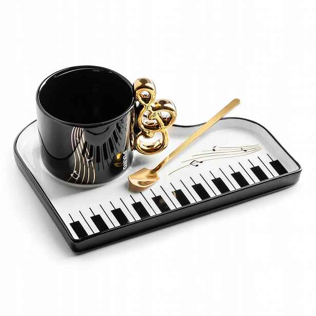 Sada Pro Milovníky Hudby: Šálek, Podšálek A Lžička S Hudebním Motivem