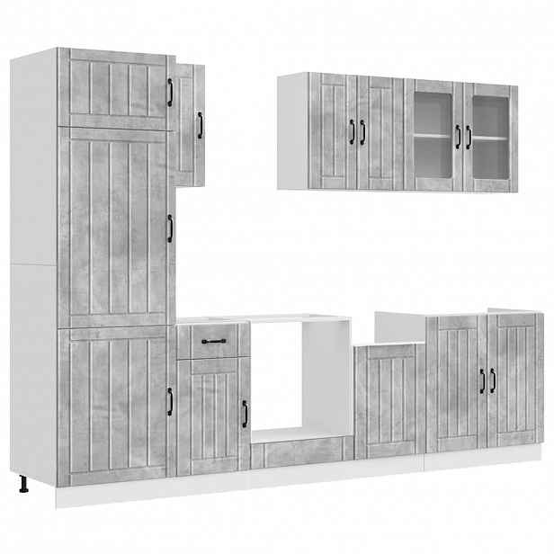 vidaXL 8dílná sada kuchyňských skříněk "Lucca" betonově šedá, dřevo
