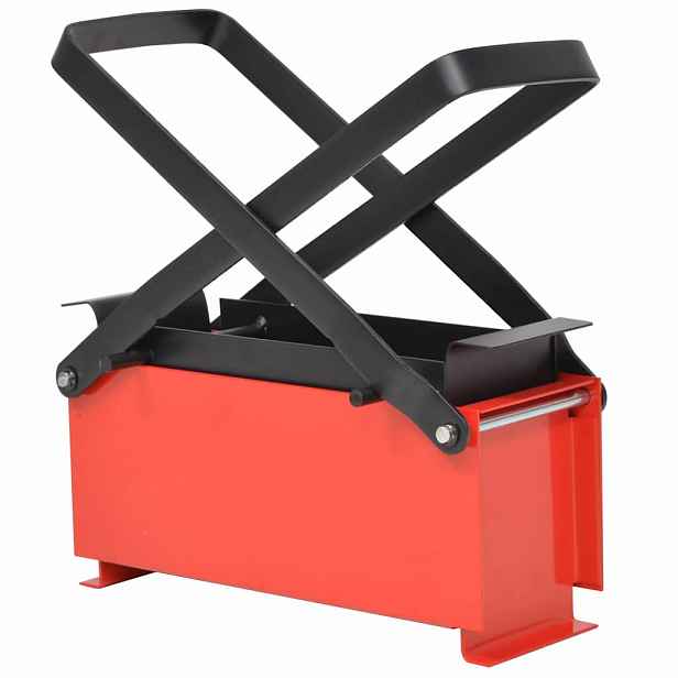 vidaXL Lis na výrobu papírových briket ocel 34x14x14 cm černo-červený