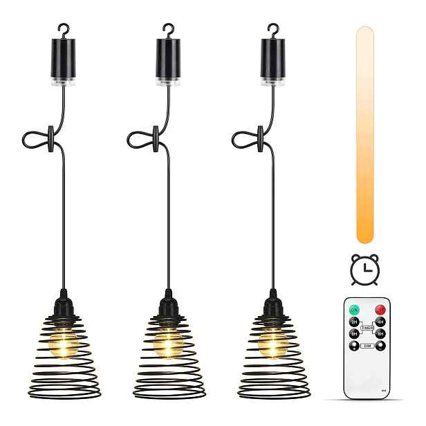 Závěsná lampa na baterie sada 3 Led lamp s dálkovým ovládáním IP65 retro zahradní