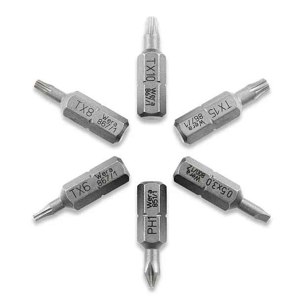 Audacious Concept Sada bitů Wera 1/4" Torx Phillips Plochý 7 ks