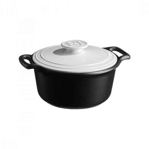 Cocotte hrnec, keramika, 25,5 cm / 3 L, "Sublime +", White&Slate - Emi
