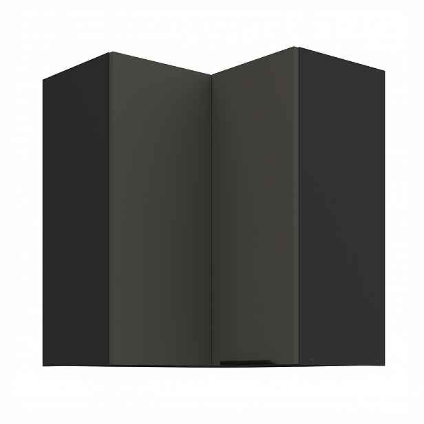Horní rohová skříňka Aria 60x60 GN-72 2F (90°) Barva korpusu: Černá, Barva dvířek: GR - Graphite AFM
