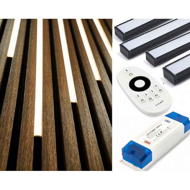Osvětlení lamel Černé 5x Cob Led lampa Dálkový Ovladač