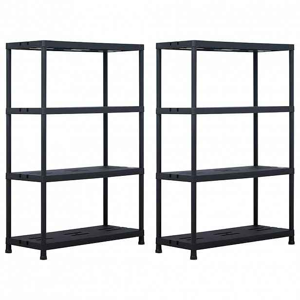 vidaXL Skladové regály 2 ks černé 220 kg 90 x 40 x 138 cm plastové