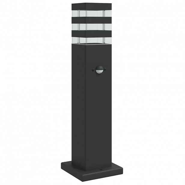 vidaXL Venkovní stojací lampa s čidlem černá 50 cm hliník