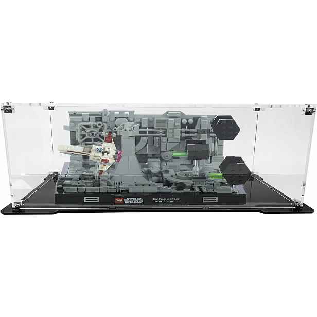 Vitrína s černou základnou pro Lego 75329 Diorama: Útok na Hvězdu smrti