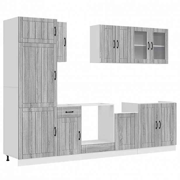 vidaXL 8dílná sada kuchyňských skříněk "Kalmar" šedý sonoma kompozit