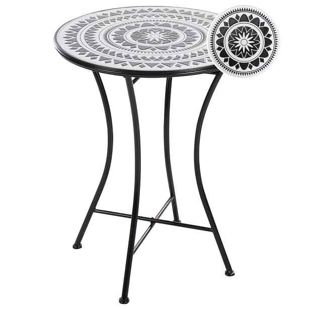 Beliani BISTRO STOLEK 60/60 cm Kov Černý/Bílý Comiso