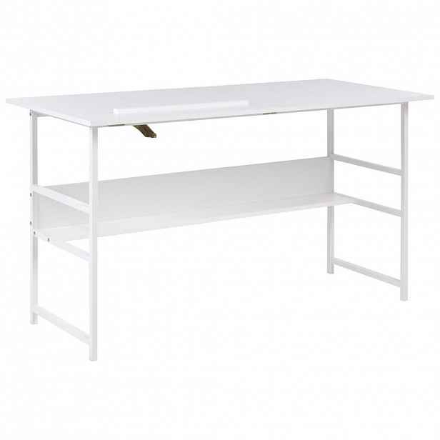 Beliani KRESLICÍ STŮL s sklopnou deskou stolu Bílý 140/60 cm Oran