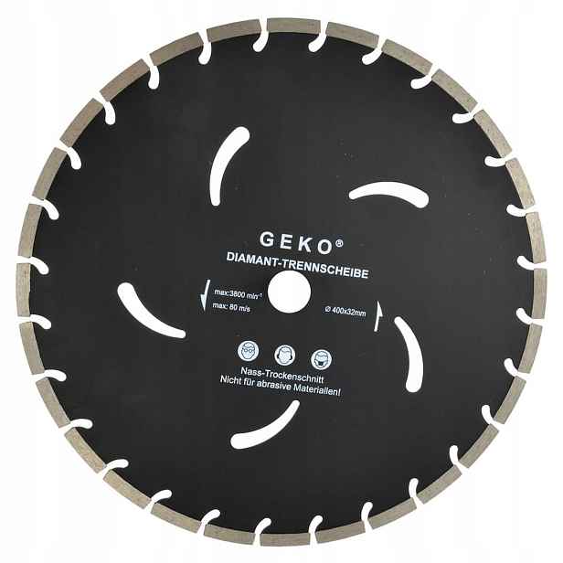 Diamantový kotouč segmentový černý Geko G00298 400x10x32 mm 1 kus