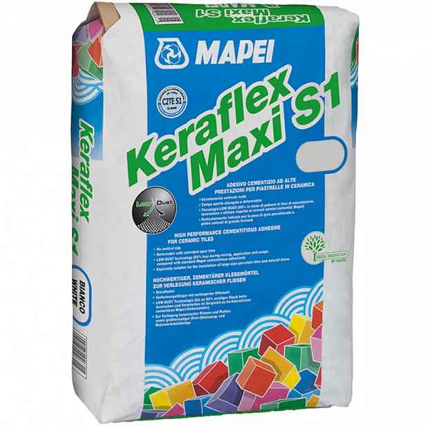 Flexibilní lepidlo na obklady a dlažbu Mapei Keraflex Maxi C2TE S1 25 kg bílý