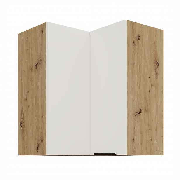 Horní rohová skříňka Aria 60x60 GN-72 2F (90°) Barva korpusu: Dub artisan, Barva dvířek: WH - Crystal white AFM