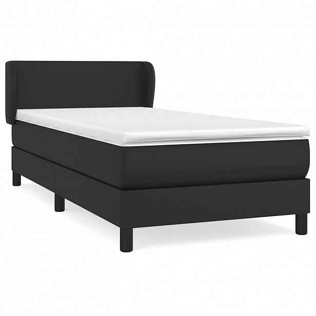 vidaXL Box spring postel s matrací černá 90x190 cm umělá kůže