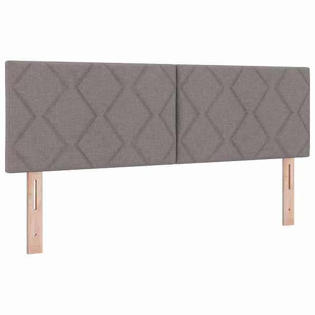 vidaXL LED hlavová deska Taupe textil