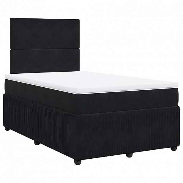 vidaXL Box spring postel s matrací černá 120 x 190 cm samet
