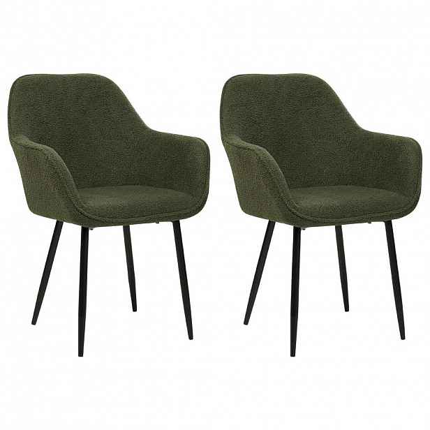 Beliani JÍDELNÍ ŽIDLE sada 2 ks Polyester Zelená Alden