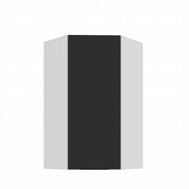 Horní rohová skříňka Aria 60x60 GN-108 1F (45°) Barva korpusu: Bílá, Barva dvířek: BL - Black AFM