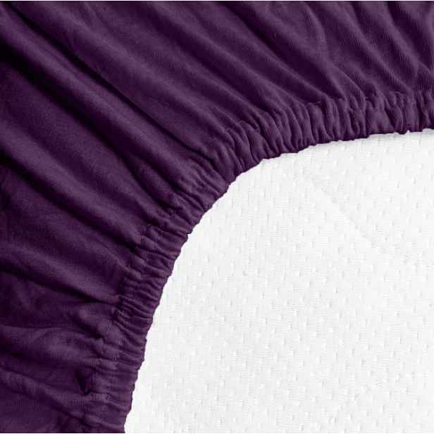TEMU Prostěradlo Jersey Standard 90x200 cm tmavě fialová