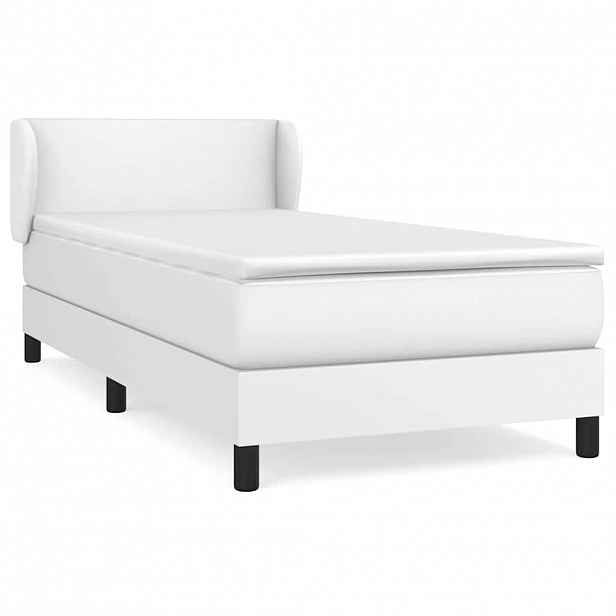 vidaXL Box spring postel s matrací bílá 90x190 cm umělá kůže