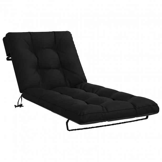 vidaXL Polštář na lehátko VIANEN 100% polyester Černá 200 x 80 x 8 cm