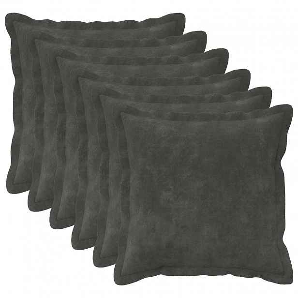 vidaXL Povlak na polštář 6 pcs HOUTEN Antracitová 35 x 35 cm